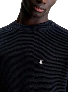 Pullover Calvin Klein Jeans Basic Nero per Uomo