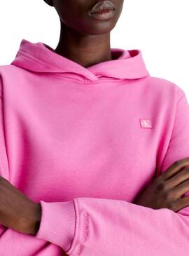 Felpa Calvin Klein Embro Badge Rosa per Donna