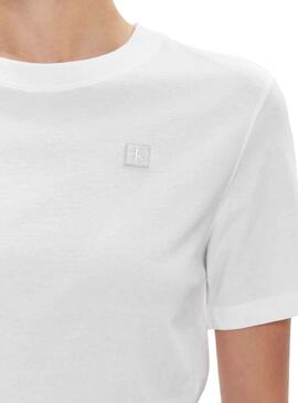 T-Shirt Calvin Klein Embro Bianco per Donna