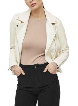 Giubbotto Vila Coated Beige per Donna