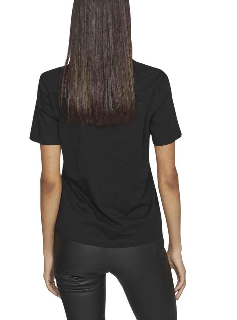 T-Shirt Vila Manometri Nero per Donna