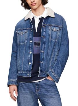 Giubbotto Denim Tommy Jeans Flag per Uomo