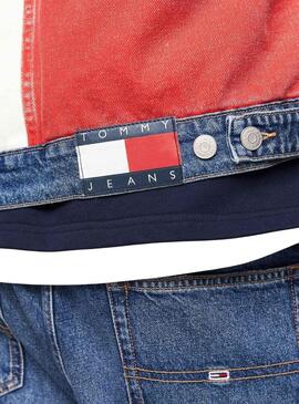 Giubbotto Denim Tommy Jeans Flag per Uomo