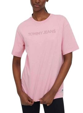 T-Shirt Tommy Jeans Bold Rosa per Donna