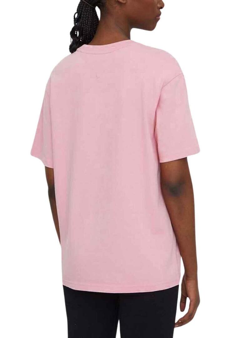 T-Shirt Tommy Jeans Bold Rosa per Donna