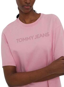 T-Shirt Tommy Jeans Bold Rosa per Donna