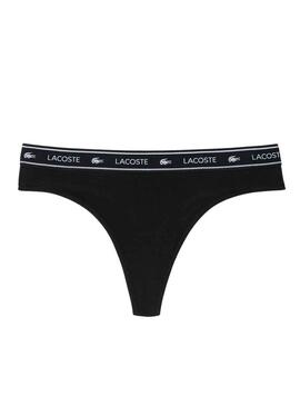 Tanga Lacoste Nero per Donna