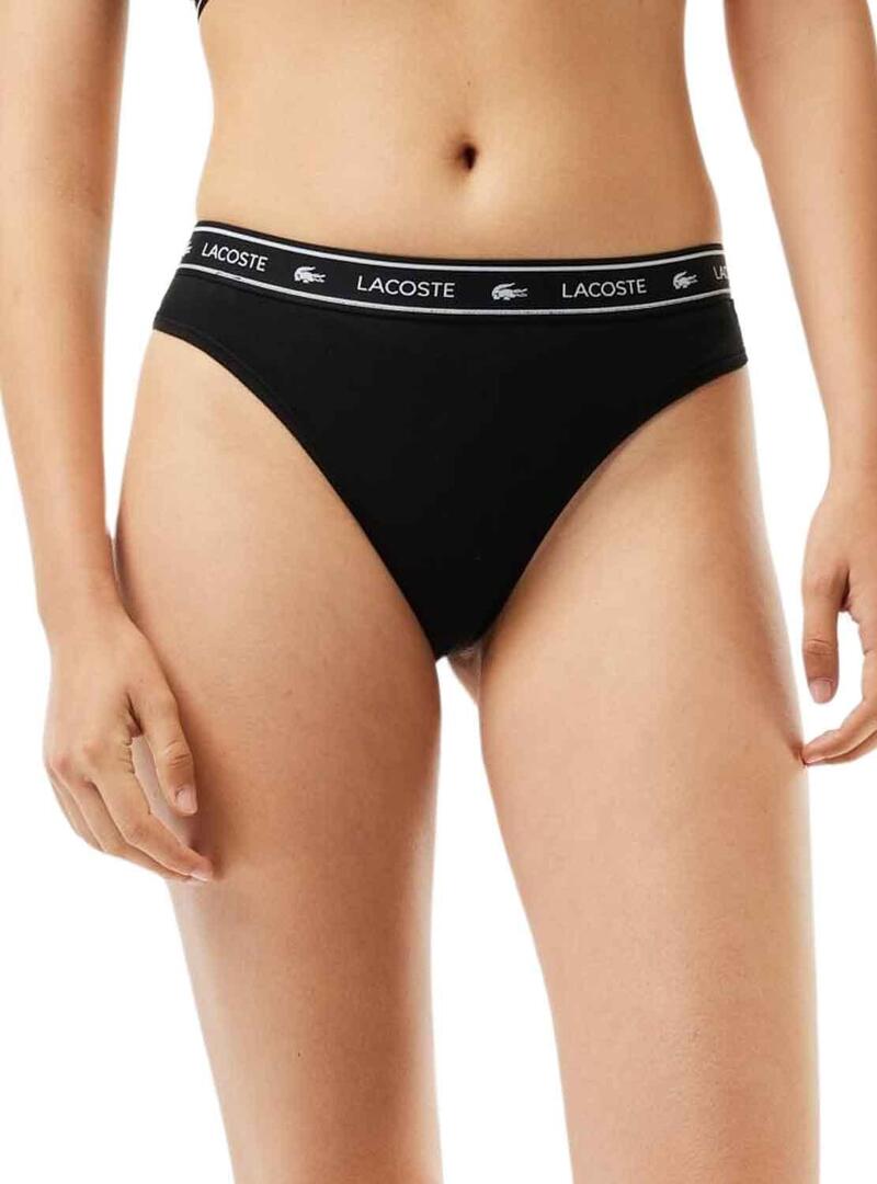 Tanga Lacoste Nero per Donna