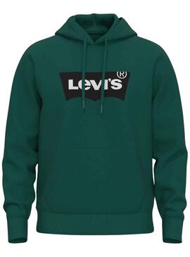 Felpa Levis Hoodie Basic Verde per Uomo