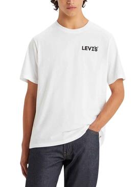 T-Shirt Levis Gradino Bianco per Uomo
