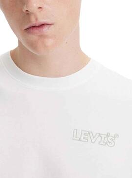 T-Shirt Levis Relaxed Bianco per Uomo