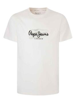 T-Shirt Pepe Jeans Castle Bianco per Uomo
