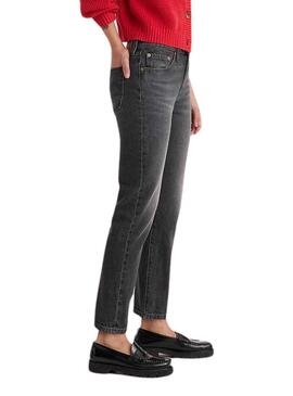 Pantaloni Jeans Levis 501 Crop Nero per Donna