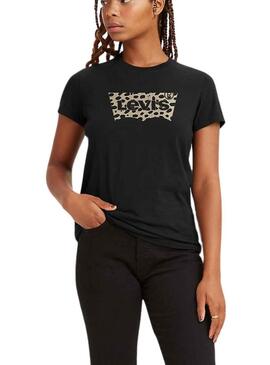 T-Shirt Levis The Perfetto Tee Leopard Nero