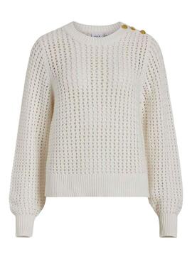 Pullover Vila Vimomen Bianco per Donna