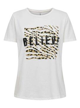 T-Shirt Only Elif Bianco per Donna