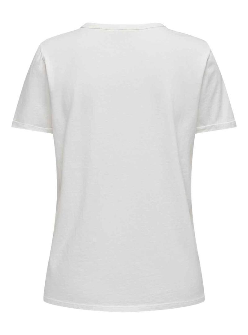 T-Shirt Only Elif Bianco per Donna