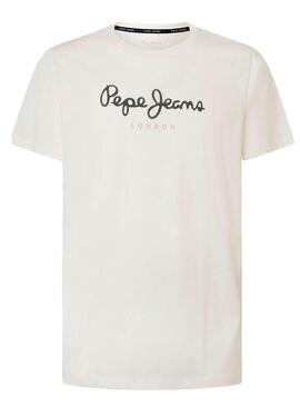 T-Shirt Pepe Jeans Eggo Bianco per Uomo