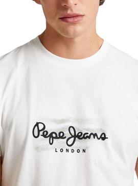 T-Shirt Pepe Jeans Castle Bianco per Uomo