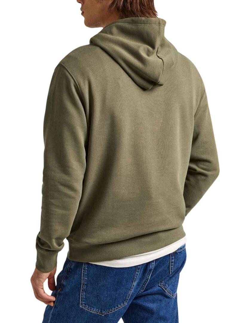 Felpa Pepe Jeans Joe Hoodie Verde per Uomo