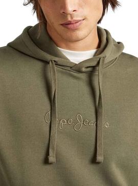 Felpa Pepe Jeans Joe Hoodie Verde per Uomo