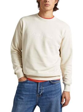 Felpa Pepe Jeans Joe Crew Beige per Uomo