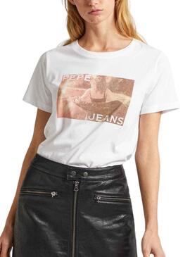 T-Shirt Pepe Jeans Higi Bianco per Donna