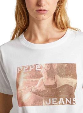 T-Shirt Pepe Jeans Higi Bianco per Donna