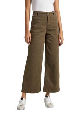 Pantaloni Culotte Pepe Jeans Tania Verde per Donna