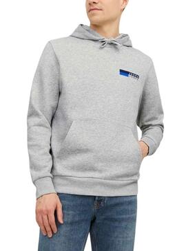 Felpa Jack & Jones Corp. Logo Grigio Uomo