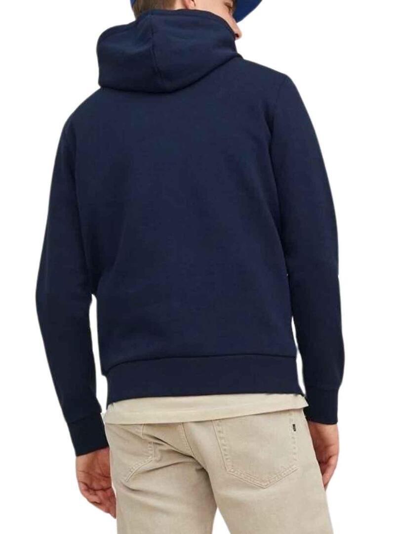 Felpa Jack & Jones Corp. Logo Hood Blu Navy