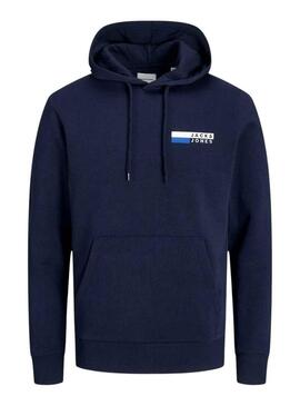 Felpa Jack & Jones Corp. Logo Hood Blu Navy