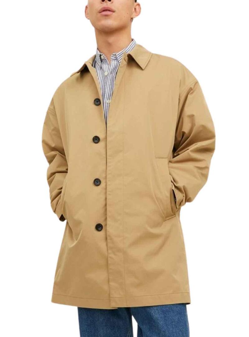 Trench Jack & Jones Piega Mac Beige Uomo