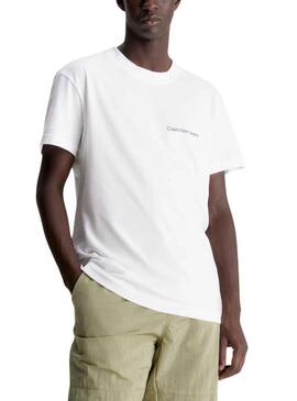 T-Shirt Calvin Klein Institutional Bianco Uomo