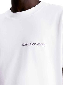 T-Shirt Calvin Klein Institutional Bianco Uomo