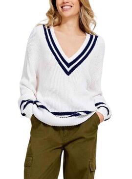 Pullover Only Ruth Loose Bianco per Donna