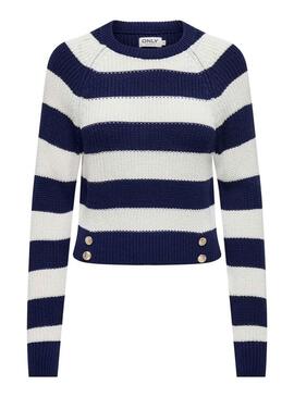 Pullover Only Ruth O Neck Blu Navy per Donna