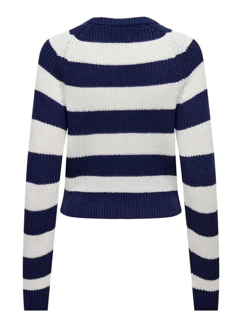Pullover Only Ruth O Neck Blu Navy per Donna