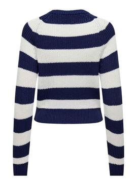 Pullover Only Ruth O Neck Blu Navy per Donna