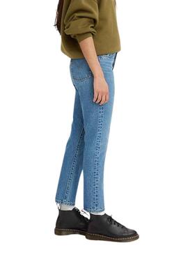 Pantaloni Jeans Levis 501 Crop Denim per Donna
