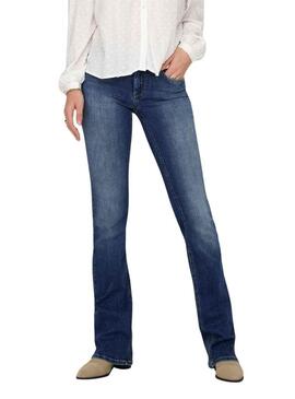 Pantaloni Jeans Only Blush Svasato Blu per Donna