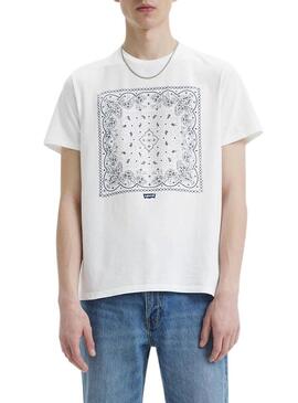 T-Shirt Levis Graphic Crewcollo Bianco per Uomo