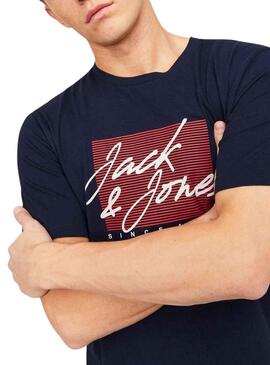 T-Shirt Jack & Jones Zuri Blu Navy Uomo