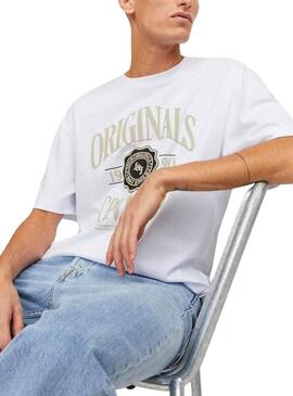 T-Shirt Jack & Jones Lucca Bianco per Uomo