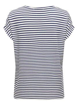 T-Shirt Only Zia Stripe Bianco per Donna