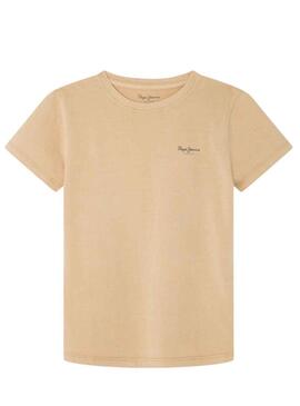 T-Shirt Pepe Jeans Jacco Beige per Bambino