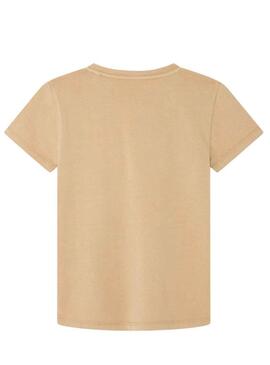 T-Shirt Pepe Jeans Jacco Beige per Bambino