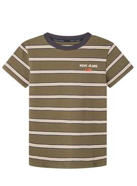 T-Shirt Pepe Jeans Ray Verde per Bambino