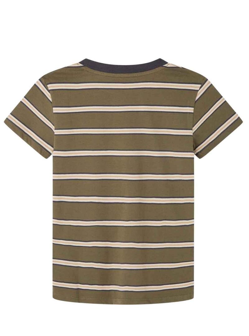 T-Shirt Pepe Jeans Ray Verde per Bambino