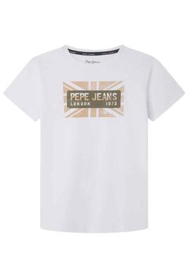 T-Shirt Pepe Jeans Randal Bianco per Bambino